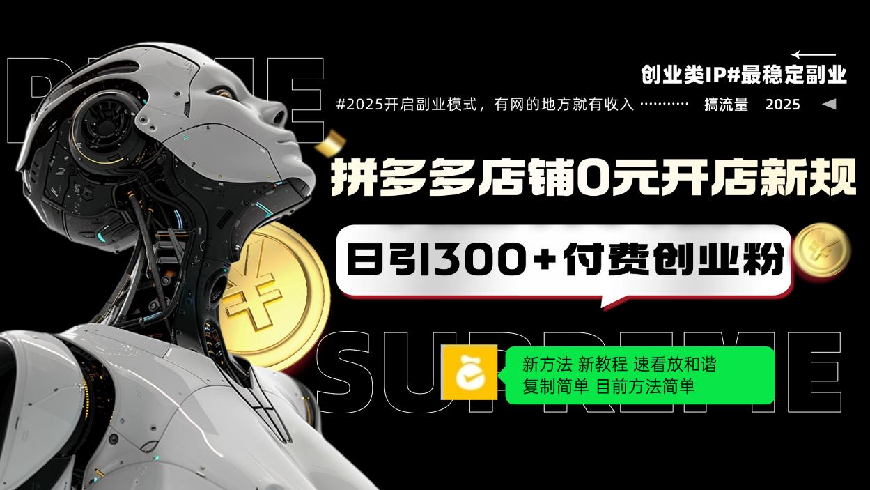 拼多多店铺0元开店新规，日引300+付费创业粉，目前方法简单复制粘贴可矩阵-泱泱学习社