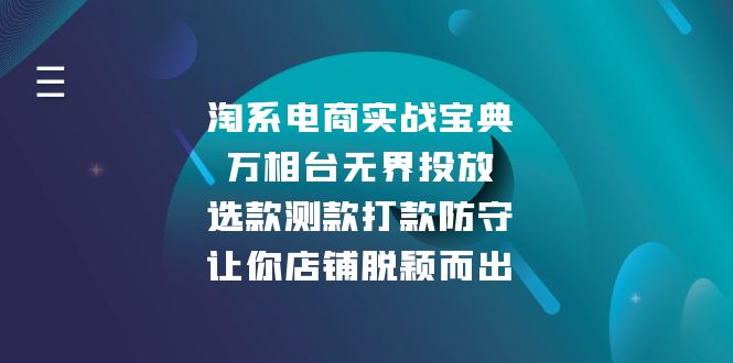 淘系电商实战宝典：万相台无界投放，选款测款打款防守，让你店铺脱颖而出-泱泱学习社
