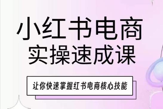 小红书电商实操速成课，让你快速掌握红书电商核心技能-泱泱学习社