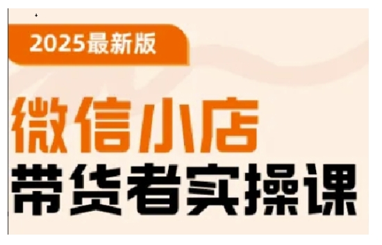 2025最新版微信小店带货者实操课，基础操作到高级运营技巧，快速上手-泱泱学习社