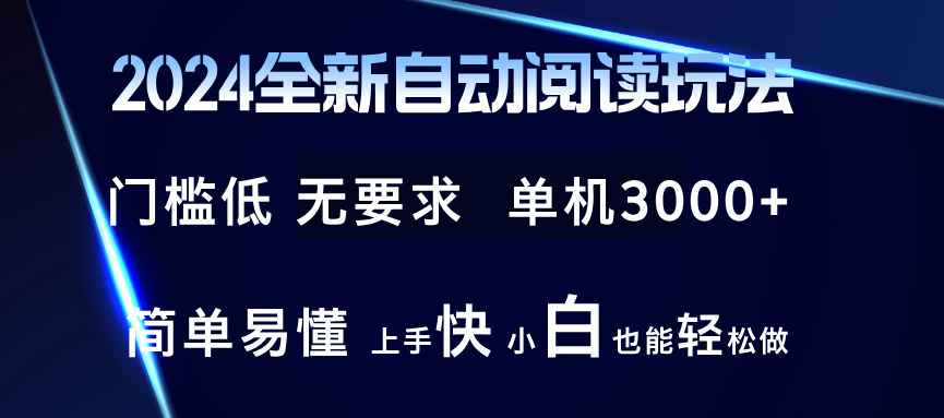 2024全新自动阅读玩法 全新技术 全新玩法 单机3000+ 小白也能玩的转 也…-泱泱学习社