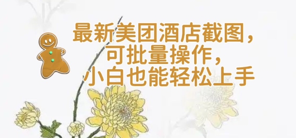 【轻云】最新美团酒店截图，可批量操作，小白也能轻松上手-泱泱学习社
