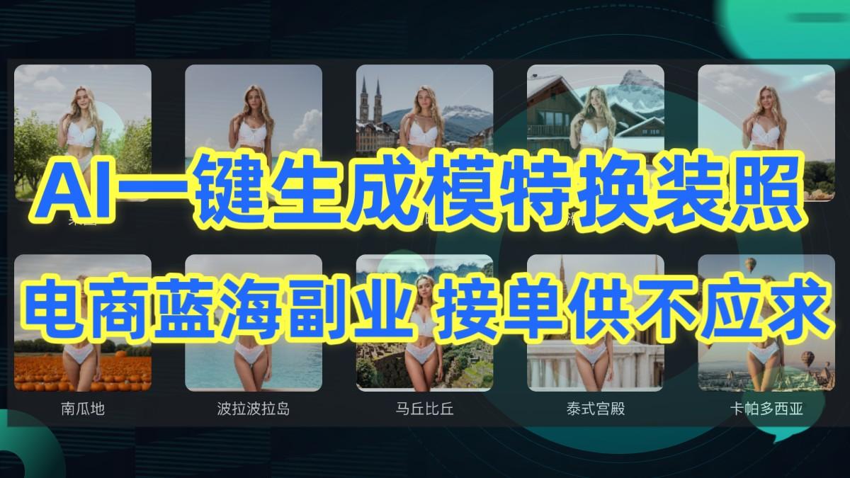 AI制作一键生成模特换装照，电商蓝海副业，接单供不应求-泱泱学习社