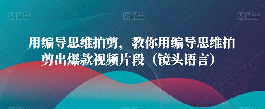 用编导思维拍剪，教你用编导思维拍剪出爆款视频片段(镜头语言)-泱泱学习社
