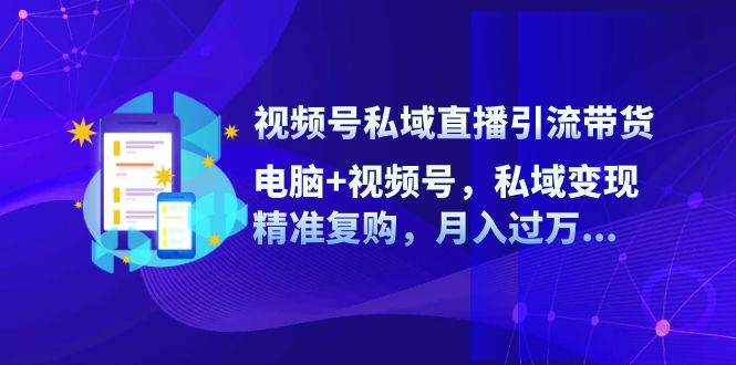 视频号私域直播引流带货：电脑+视频号，私域变现，精准复购，月入过万…-泱泱学习社