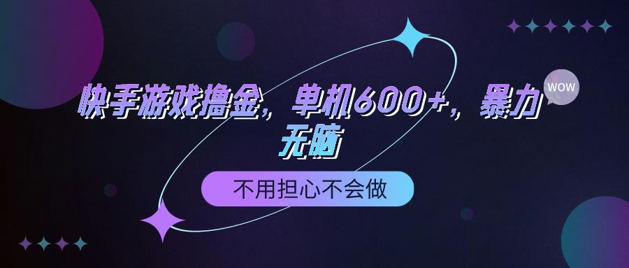 (9491期)快手游戏100%转化撸金，单机600+，不用担心不会做-泱泱学习社