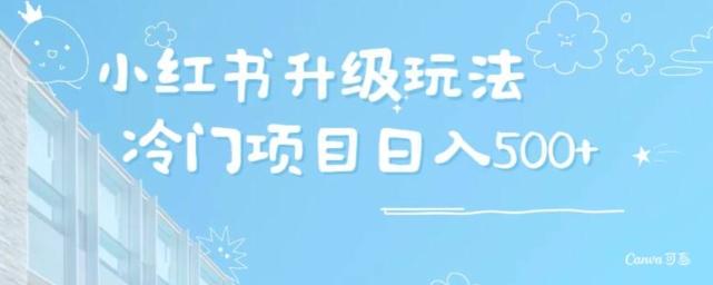 小红书升级玩法，冷门暴利项目无门槛操作，轻松日赚500+-泱泱学习社