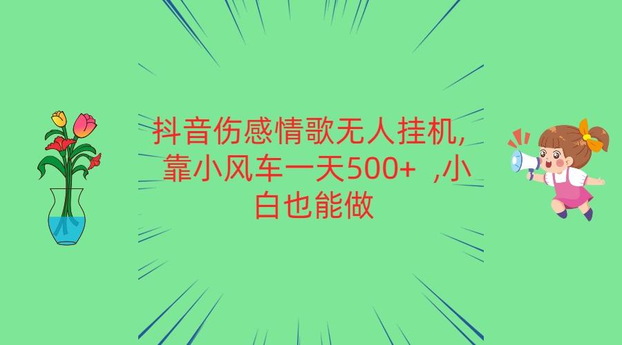 抖音伤感情歌无人挂机 靠小风车一天500+ 小白也能做-泱泱学习社