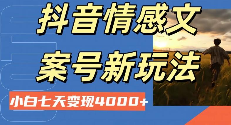抖音情感文案小白七天变现4000+详细课程-泱泱学习社