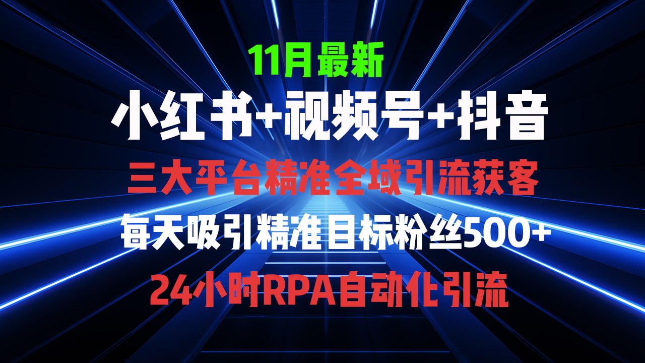 全域多平台引流私域打法，小红书，视频号，抖音全自动获客，截流自…-泱泱学习社