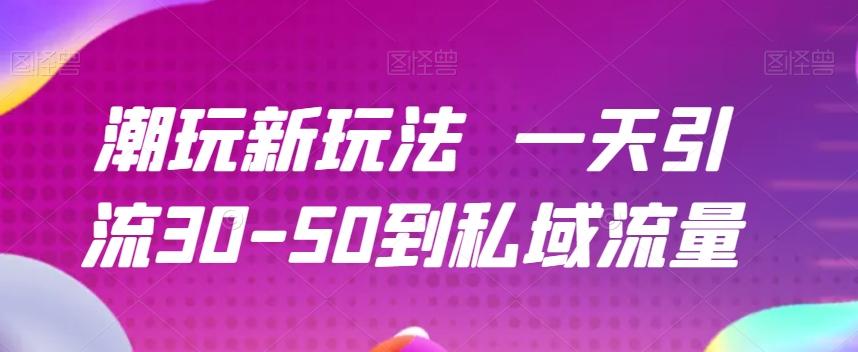 潮玩新玩法一天引流30-50到私域流量-泱泱学习社