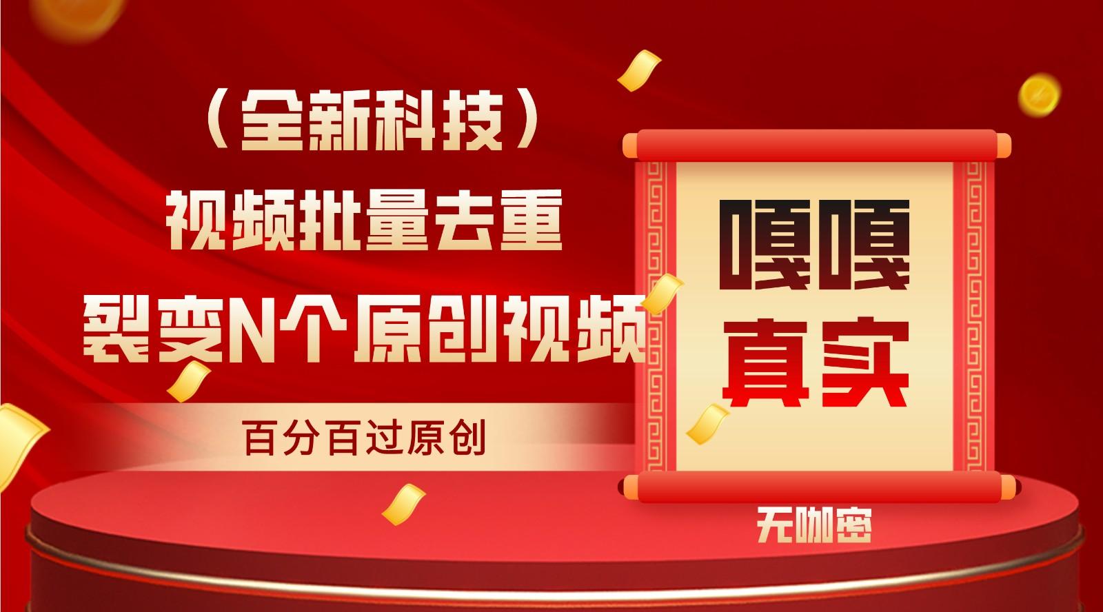 最新全自动去重技术，批量操作百分百过原创-泱泱学习社
