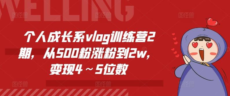 个人成长系vlog训练营2期，从500粉涨粉到2w，变现4～5位数-泱泱学习社