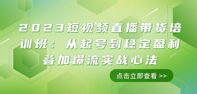 2023短视频直播带货培训班：从起号到稳定盈利叠加爆流实战心法（11节课）-泱泱学习社