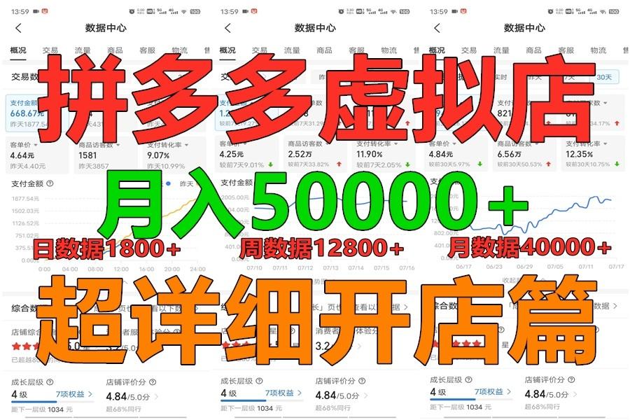 拼多多虚拟电商训练营月入40000+你也行，暴利稳定长久，副业首选-泱泱学习社