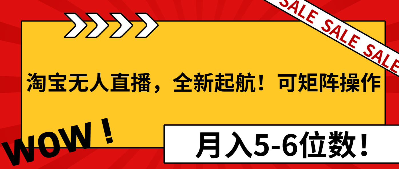 淘宝无人直播，全新起航！可矩阵操作，月入5-6位数！-泱泱学习社