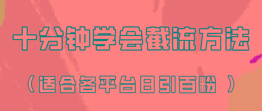 十分钟学会各大平台节流，矩阵日引几百创业粉(像素级教程)！-泱泱学习社