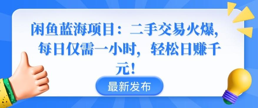 闲鱼蓝海项目：二手交易火爆，每日仅需一小时，轻松日赚千元【揭秘】-泱泱学习社