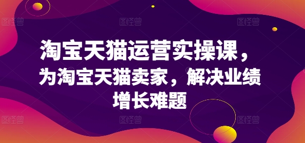淘宝天猫运营实操课，为淘宝天猫卖家，解决业绩增长难题-泱泱学习社
