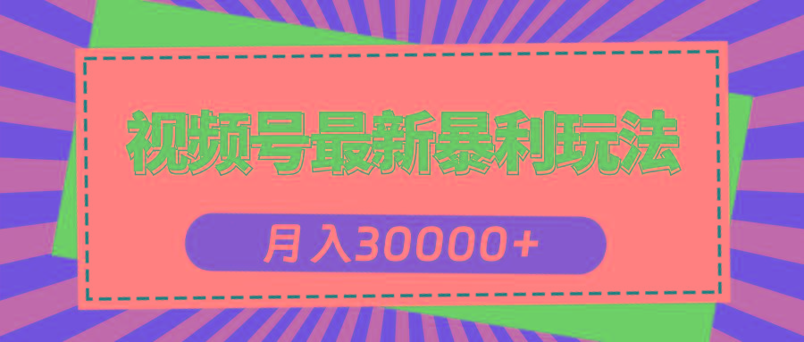 视频号最新暴利玩法，轻松月入30000+-泱泱学习社