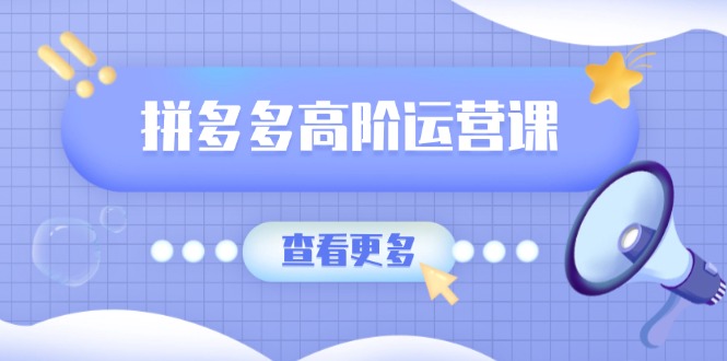 拼多多高阶运营课：极致群爆款玩法，轻付费无尽复制，打造单品爆款之路-泱泱学习社