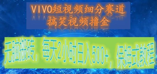 VIVO短视频细分赛道，搞笑视频撸金，无脑搬砖，每天2小时日入500+，保姆式教程-泱泱学习社