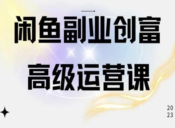 闲鱼电商运营高级课程，一部手机学会闲鱼开店赚钱-泱泱学习社