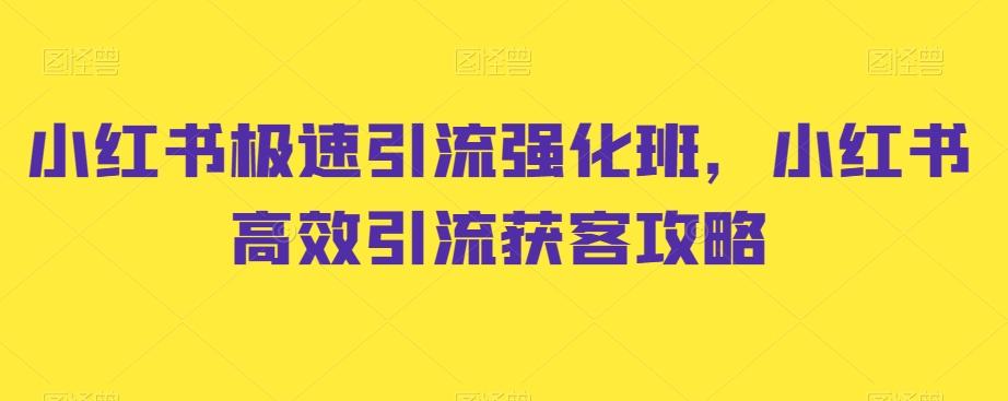 小红书极速引流强化班，小红书高效引流获客攻略-泱泱学习社