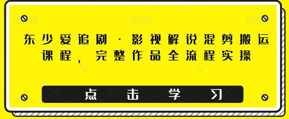 东少爱追剧·影视解说混剪搬运课程，完整作品全流程实操-泱泱学习社