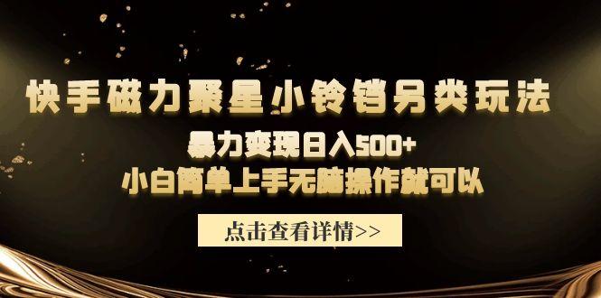 (9689期)快手磁力聚星小铃铛另类玩法，暴力变现日入500+小白简单上手无脑操作就可以-泱泱学习社