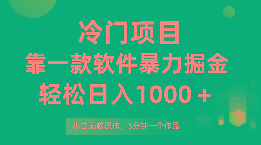 (9791期)冷门项目，靠一款软件暴力掘金日入1000＋，小白轻松上手第二天见收益-泱泱学习社