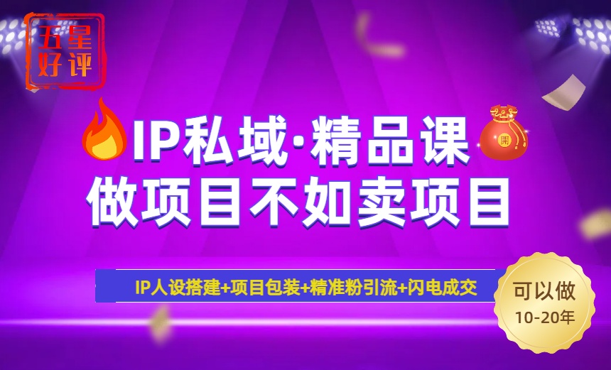 2025年“IP私域·密训精品课”，日赚3000+小白避坑年赚百万，暴力引流…-泱泱学习社