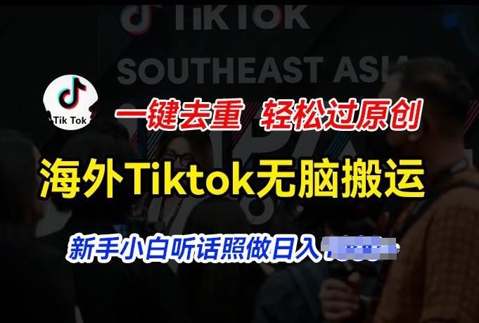 海外Tiktok短视频无脑搬运，一键去重轻松过原创，新手小白听话照做日入几张【揭秘】-泱泱学习社