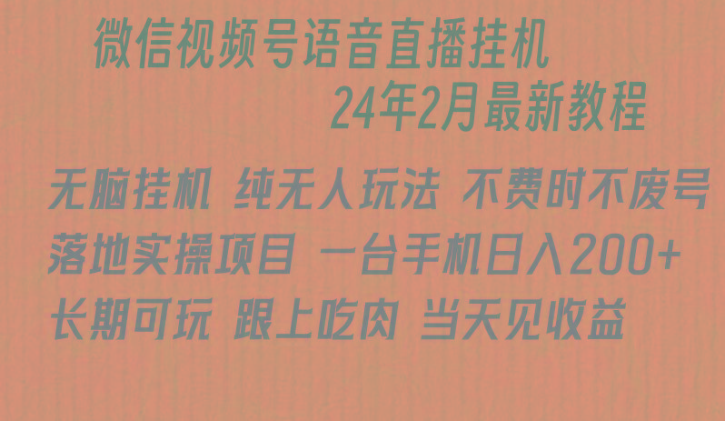 微信直播无脑挂机落地实操项目，单日躺赚收益200+-泱泱学习社
