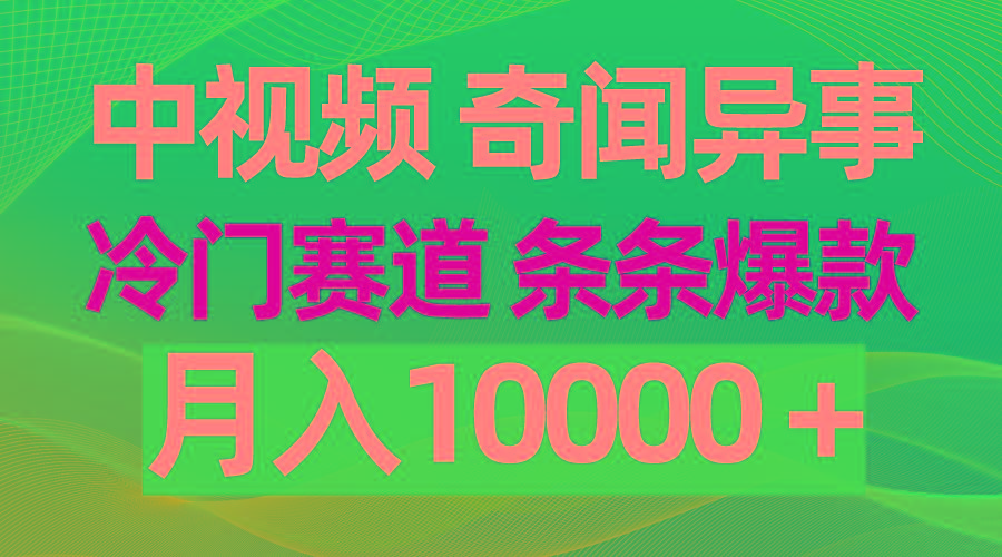 (9627期)中视频奇闻异事，冷门赛道条条爆款，月入10000＋-泱泱学习社