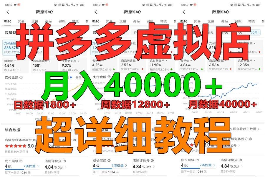 拼多多虚拟电商训练营月入40000+，全网最详细，你做你也行，暴利稳定长久-泱泱学习社