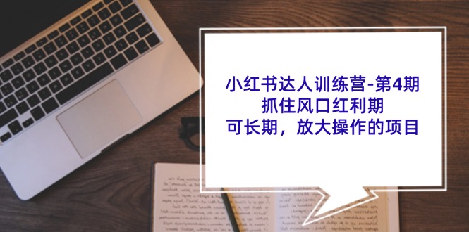 小红书达人训练营第4期：抓住风口红利期，可长期，放大操作的项目-泱泱学习社
