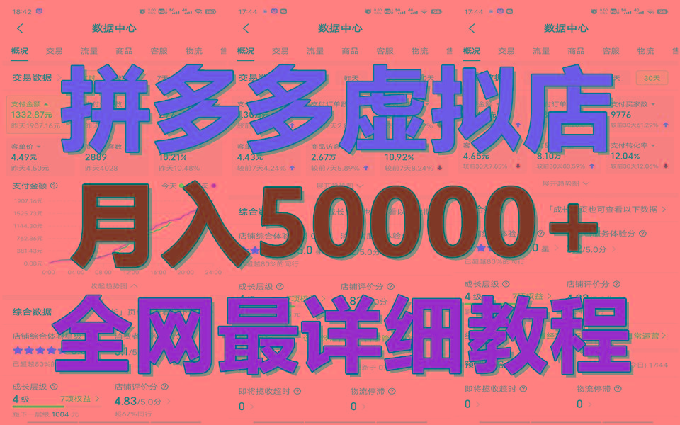拼多多虚拟电商训练营月入50000+你也行，暴利稳定长久，副业首选-泱泱学习社