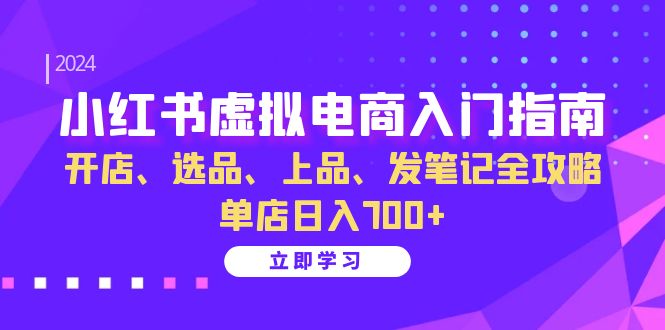 小红书虚拟电商入门指南：开店、选品、上品、发笔记全攻略 单店日入700+(更新)-泱泱学习社
