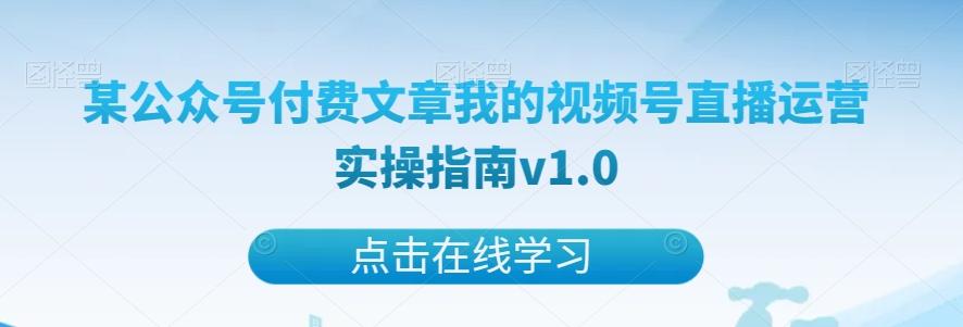 某公众号付费文章我的视频号直播运营实操指南v1.0-泱泱学习社