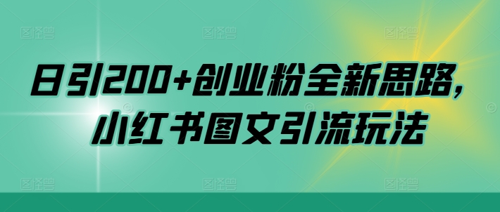 日引200+创业粉全新思路，小红书图文引流玩法【揭秘】-泱泱学习社