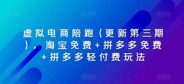 虚拟电商陪跑(更新第三期)，淘宝免费+拼多多免费+拼多多轻付费玩法-泱泱学习社