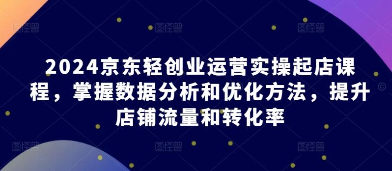 2024京东轻创业运营实操起店课程，掌握数据分析和优化方法，提升店铺流量和转化率-泱泱学习社