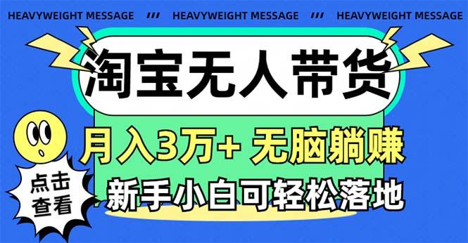 淘宝无人带货3.0高收益玩法，月入3万+，无脑躺赚，新手小白可落地实操-泱泱学习社