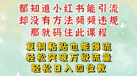 小红书靠复制粘贴一周突破万级流量池干货，以减肥为例，每天稳定引流变现四位数【揭秘】-泱泱学习社