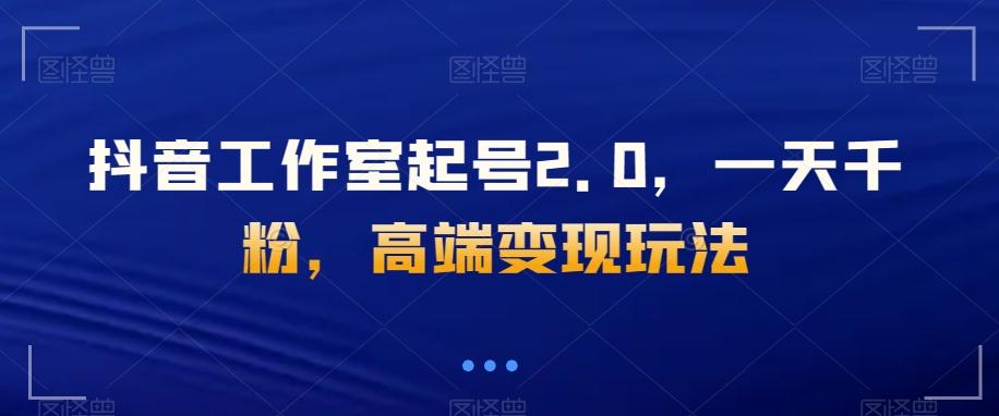 抖音工作室起号2.0，一天千粉，高端变现玩法【揭秘】-泱泱学习社