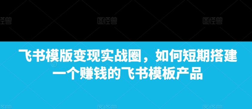 飞书模版变现实战圈，如何短期搭建一个赚钱的飞书模板产品-泱泱学习社