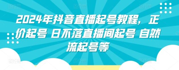 2024年抖音直播起号教程，正价起号 日不落直播间起号 自然流起号等-泱泱学习社