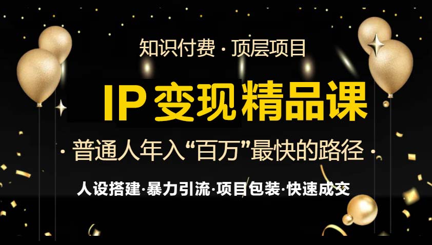 IP变现最新精品课程，知识付费全流程+最强引流术+小白避坑指南-泱泱学习社