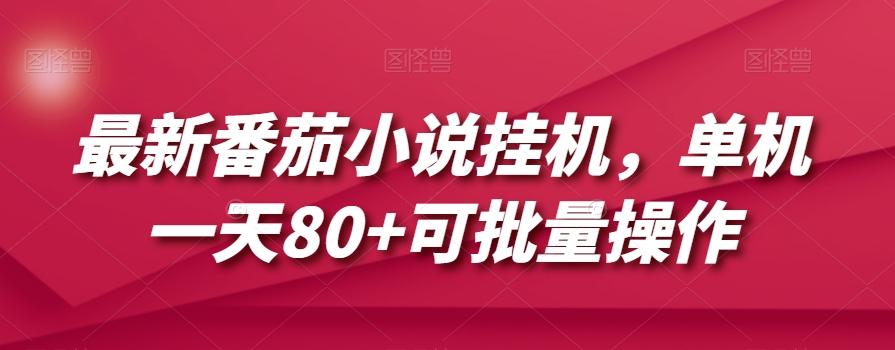 最新番茄小说挂机，单机一天80+可批量操作【揭秘】-泱泱学习社
